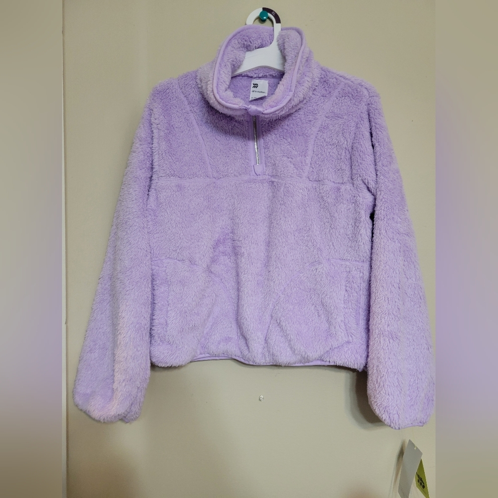 all in motion Lavender Fleece Quarter-Zip Pullover Jacket